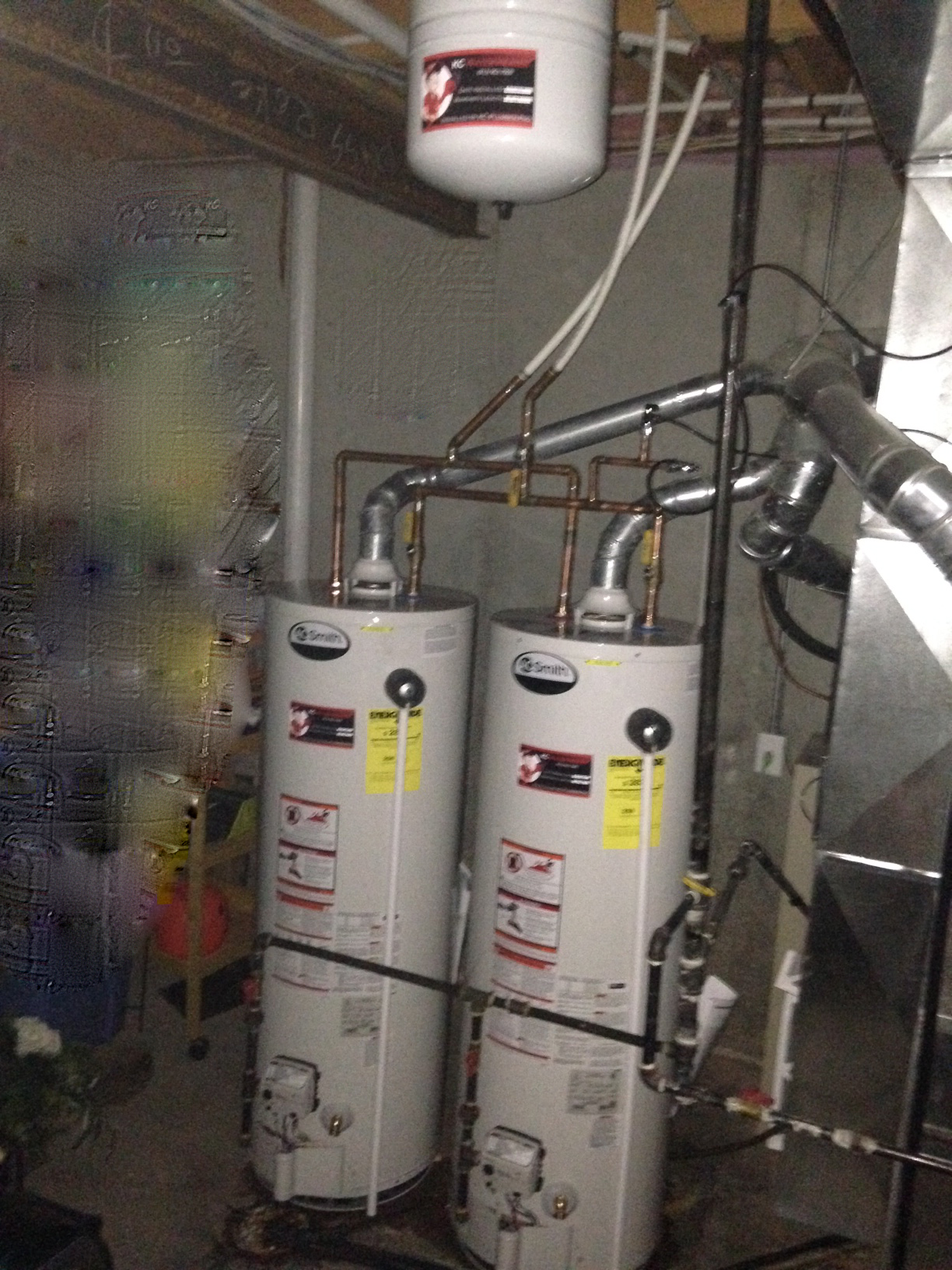 Two AO Smith Water Heaters installed in Parallel