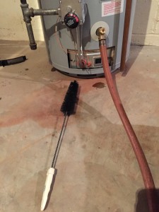 cleaning the intake on a gas water heater