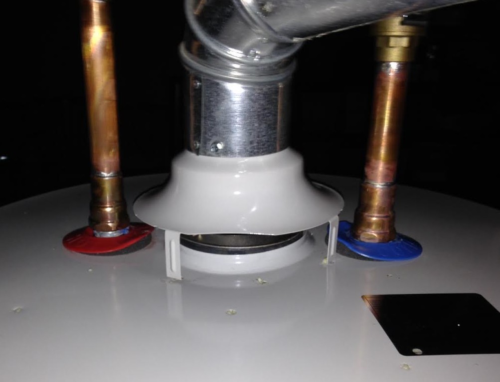 plastic melts on top of water heater