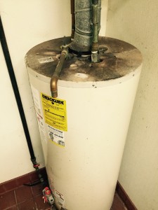 Backdraft on top of water heater